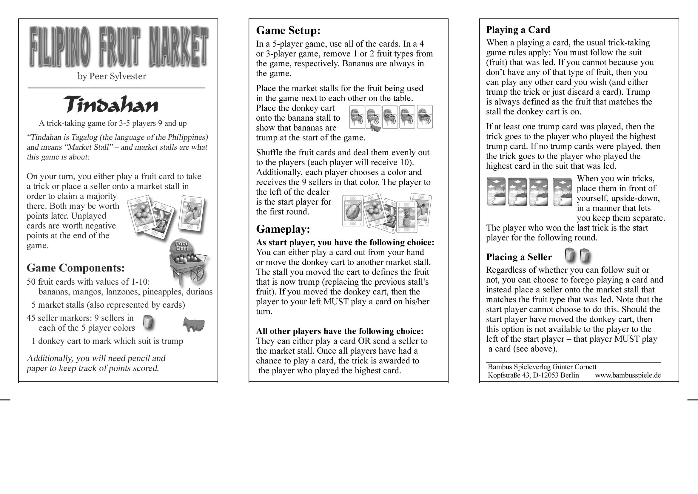 Board and card games of Bambus Spieleverlag: Downloads